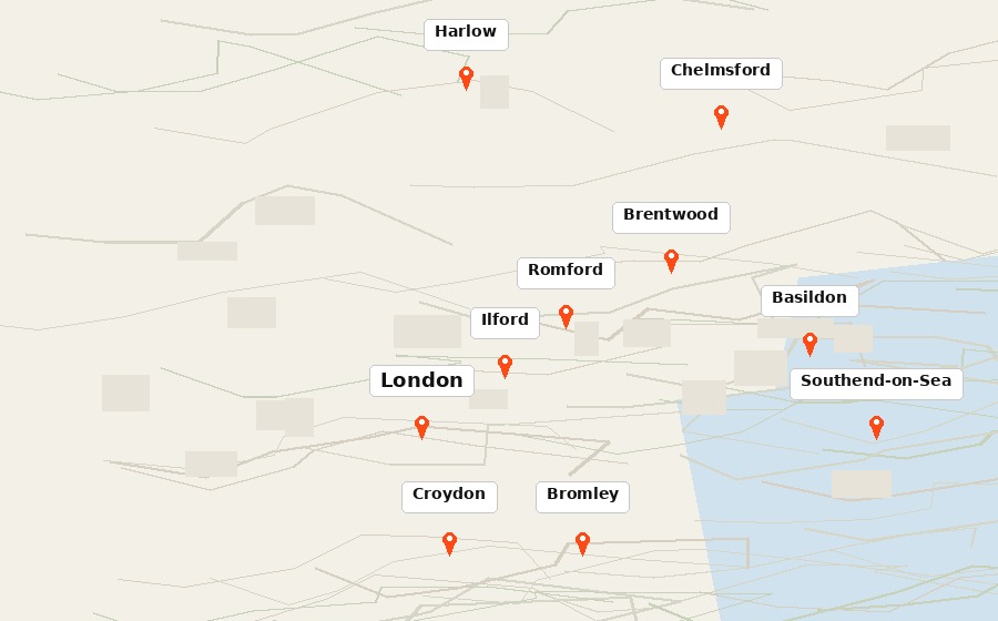 BEO service areas across Essex, London and Maidstone